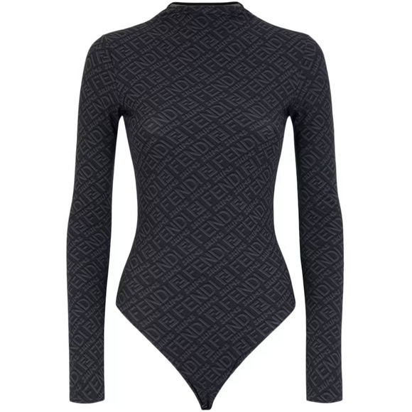 SKIMS Tops - Fendi Skims mock neck black bodysuit SOLD OUT RARE